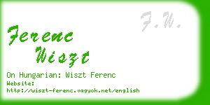 ferenc wiszt business card